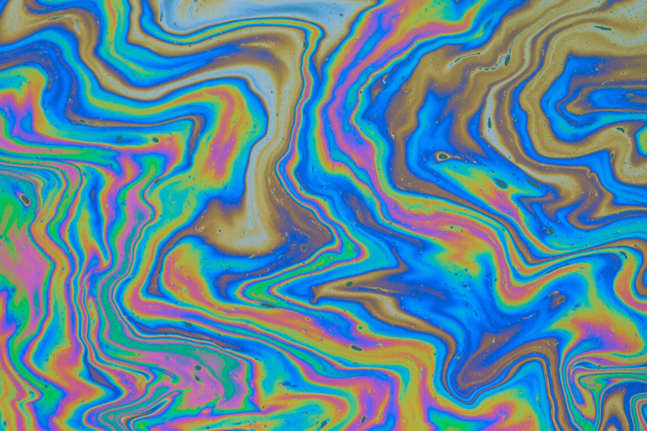 colored swirls from an oil spill
